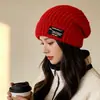 Chapéu de Lã Tricotado Estilo Japonês com Proteção para Orelhas para Mulheres, Outono e Inverno, Quente, Faz o Rosto Parecer Menor, Gorro para Cabeça Grande, Chapéu para Clima Frio, Chapéu para Cabeça Grande