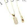 Collar con colgante de 26 letras en inglés para mujer, conjunto de cobre, colgante de circonita, cadena corta para clavícula LM