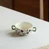 Bonitos Cuencos Domésticos de Gama Alta para Niños, Platos, Cuencos para Desayuno, Cuencos de Doble Asa de Aspecto Elegante, Cuencos para Yogur, Vajilla de Cerámica