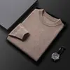 Suéter de Punto de Cuello Redondo de Color Sólido de Alta Gama para Hombre para Otoño e Invierno, Suéter Base Engrosado y Cálido para Hombres Jóvenes y de Mediana Edad