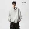 Moletom com Capuz Espesso e Forrado de Lã de Peso Pesado com Zíper Meio Aberto para Homens e Mulheres no Outono e Inverno Design Oversize Jaqueta Tops de Casal