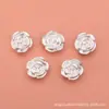 Plata Pura S999 Flor de Rosa Dura de Plata 3D con el Carácter para Bendición, Cuentas Espaciadoras, Materiales para Ensartar DIY, Accesorios