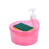 Dispensador de Detergente para Cocina y Jabón de Manos con Caja de Almacenamiento para Esponja Raspadora, Dispensador de Jabón, Soporte para Jabón, Instalación sin Taladro