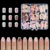 Manicure Francesa Exclusivo Transfronteiriço Cor Mista Pontas de Unha Francesa Patches de Unha Vestíveis Francesa Versátil Atacado Cor Nude Novo Estilo