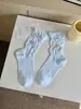 Calcetines de Encaje de Color Puro con Lazo Pequeño, Tendencia Ins Coreana, de Algodón para Mujer, Lindos, Lolita, Delgados, hasta la Mitad de la Pantorrilla