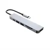 Estação de acoplamento com leitor de cartões 8 em 1, expansor de duas portas USB tipo C, dock de expansão USB multiportas.