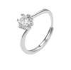 S925 prata esterlina brilhante único diamante homens e mulheres casal anel incrustado 50 pontos zircônio diamante abertura design ajustável atacado