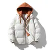 Jaqueta de Algodão Masculina 2026 Inverno Estilo Coreano Tendência Solta Jaqueta de Algodão para Casal Estilo Hong Kong Ins Jaqueta de Algodão Grossa Falsa de Duas Peças