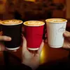 Vaso de Papel Personalizado con Relieve, Vaso de Papel Desechable con Tapa, Café Creativo Ultra Grueso Aislante Antiescaldaduras Doble Capa