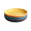 Platos de paja de trigo color dopamina