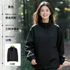 Chaqueta Fina de Otoño e Invierno con Cuello Alto Estampado de Logo Personalizado, Ropa de Trabajo con Capucha, Abrigo Exterior Cortavientos con Texto Bordado