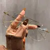 Nuevas Gafas de Montura de Doble Puente para Mujer Montura de Gafas Pequeña de Moda para Rostro Sencillo Gafas Sven de Proximidad Anti-azul para Hombre