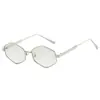 Gafas de sol poligonales de metal con forma de rombo personalizadas de moda, populares en Europa y América, Protección solar para exteriores, Gafas de sol de moda para mujer