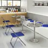 Envío Gratis, Mesas y Sillas para Tienda de Té con Leche de Lujo Ligero, Sillas Plegables de Diseñador Famosas en Internet, Mesa Redonda Pequeña de Estilo Minimalista, Cabina de Mesa de Acero Inoxidable