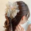 Pinza Agarradora Exquisita de Moño para la Parte Trasera de la Cabeza de Mujer, Pasador de Tira Super Hada, Nuevo Clip Grande de Tiburón Chinoiserie, Accesorios para el Cabello de Alta Gama