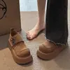 Sapatos Femininos Fashion Versáteis Estilo College com Solado Grosso 2026 Outono Novo Japonês Aumenta Altura Slip-On Birkenstock Casuais