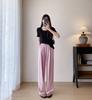 ¡Pantalones Nai Fu Yamamoto! Pantalones Frescos de Satén Japonés con Textura de Caída Rectos Estilo Caminar sobre Nubes de Pierna Ancha para Mujer Verano