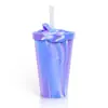 Taza de Vaso de Succión de Silicona Antiderrames con Tapa 480ml Gran Capacidad Resistente a Fugas Resistente a Caídas Portátil Taza de Té de Leche