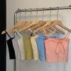 Camisola de lazo de primavera y verano para mujer, diseño con borde agárico y almohadilla en el pecho, top ajustado para chica sexy, ropa interior con espalda hermosa