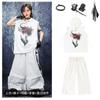 Ropa de Hip Hop Street Dance para Niños Hip-Hop Holgado Chaleco con Capucha sin Mangas para Niños Traje Ropa de Performance de Moda para Niñas