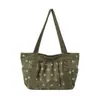 Bolso tote de estilo coreano, relajado y moderno, perfecto para estudiantes, uso casual y diario; un bolso de hombro retro de gran capacidad