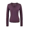 Suéter de punto trenzado con cuello en V, capa base ajustada, nueva colección otoño/invierno 2025 para mujer, top de punto de manga larga, venta al por mayor transfronteriza