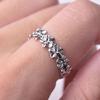 Zhen Rong ebay Anillo de Plumeria Hawaiana de Venta Caliente Alambre Plateado Cepillado Flor Anillo de Dedo Chapado en Oro de 18K Anillo de Cola