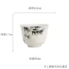 Caneca de Chá Cerâmica Pintada à Mão com Bambu e Tinta, Colaboração Dinastias Tang e Song Mu Cangzhai, Conjunto de Chá Kung Fu, Copo Único Doméstico para Beber Chá