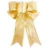 Laço DIY Artesanal de Natal com Borda Rosa, Decoração Pendurada para Árvore de Natal, Arranjo de Decorações para Festa de Fim de Ano
