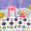 Hk112-T Decoración de Cumpleaños Colorida Pegatinas Redondas, Pegatinas Selladoras Autoadhesivas para Sobres de Tarjetas de Felicitación, Pegatinas para Decoración de Globos