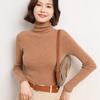 Suéter feminino de lã grossa com gola alta e ajuste fino, explosões transfronteiriças, outono e inverno, blusa de malha justa, suéter de caxemira feminino