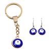 Colgante de ojo de diablo de esmalte, 2 colores, 6, 8 y 10 mm, hecho a mano, para collar y pendientes.