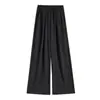Pantalones casuales de cuadros negros y grises para mujer 2026 otoño e invierno nuevo estilo caída baja estatura lana franela holgados rectos de pierna ancha