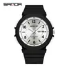 Sanda 6097 Reloj Pequeño Fresco Estilo Coreano con Manecillas Doble Calendario Moda Resistente al Agua Personalizado Cuarzo para Estudiantes de Secundaria Hombres y Mujeres