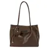 Bolsa Tote de Couro Macio Retrô Feminina 2026 Novo Estilo de Alta Qualidade para o Dia a Dia Grande Capacidade Bolsa de Ombro de Mão Bolsa Simples Versátil