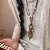 Collar largo de borlas estilo bohemio para mujer, cadena de suéter de nicho de inspiración Zen vintage, accesorio versátil estilo bosque de Yunnan