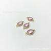 Cuentas ovaladas de malla de cristal de 8 x 10 mm con revestimiento de cobre, forma de huevo, doble varilla de conexión para colgar, accesorios de joyería DIY