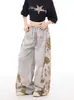 Pantalones Casuales Rectos con Estampado de Diseño Americano High Street 2026 para Hombres y Mujeres Verano Nueva Moda Pantalones de Guadaña Adelgazantes