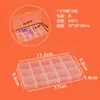 Caja de almacenamiento de 15 compartimentos caja rectangular de plástico transparente caja de frijoles Puzzled caja para componentes electrónicos piezas de ferretería caja de embalaje de plástico