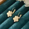 Pendientes de Acero Inoxidable con Diseño de Mariposa y Flor, Ligeros, de Lujo, Simples, Versátiles, Transfronterizos Europeos y Americanos, Pendientes Elegantes de Gama Alta para Mujer