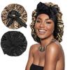 Gorro de dormir elástico con lazo de leopardo de Amazon, de seda sintética, redondo, de ala ancha, para salón de belleza y cuidado del cabello.