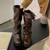 Venda Quente Botas Martin de Solado Grosso Emagrecedoras para Pessoas Baixas Femininas 2026 Novas Botas Longas de Outono Botas Plataforma Retrô
