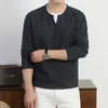 Sudadera Pesada de Lana Falsa de Dos Piezas para Hombre, Nuevo Estilo Primavera y Otoño, Holgada Casual Moderna con Cuello en V para Adolescentes, Venta al por Mayor