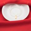 Collar de Oro 5G para Mujer Lujo Ligero Nicho Cadena de Lana Corazón de Durazno Rosa Cadena Clavícula Rico Lingote de Oro 99 Pies Colgante Joyería de Oro