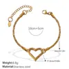 Colar Coração Vazado Francês Mais Vendido Aço Inoxidável Banhado a Ouro Real 18K Pulseira Simples Elegante Estilo Ins Transfronteiriço