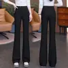 Pantalones acampanados negros para mujer, nuevo estilo otoño 2026, talla grande, tiro alto, adelgazantes, pantalones de campana estilo traje