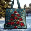 2026 Nuevo Bolso Tote Acolchado Bordado de Moda Navideño Estampado Digital Transfronterizo Bolso de Algodón Casual para el Trabajo