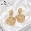 Pendientes Circulares Geométricos Estilo Europeo y Americano Personalizados Xuping con Piedras Artificiales, Pendientes Minimalistas 3D al por Mayor para Mujer