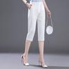 Calça Casual Respirável de Algodão e Linho Imitação, Calça de Corte Reto, Novo Estilo de Verão para Mães de Meia-Idade, Calça Cropped de Tamanho Grande, Linho