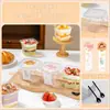 Caja cuadrada desechable transparente para mousse de pastel, paquete para postres, horneado, tiramisú, lasaña, grado alimenticio